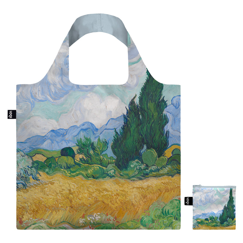 Borsa spesa "Vincent van Gogh - A Wheatfield with Cypresses" cm 50x42/69