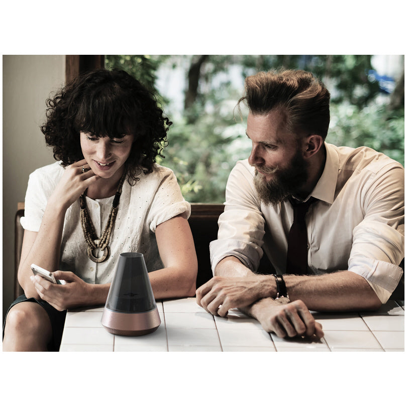 Nordic Light Pro "3 in 1", Altoparlante Bose Bluetooth 4,2, lampada ad olio di design e portalumino cm Ø14x17,5