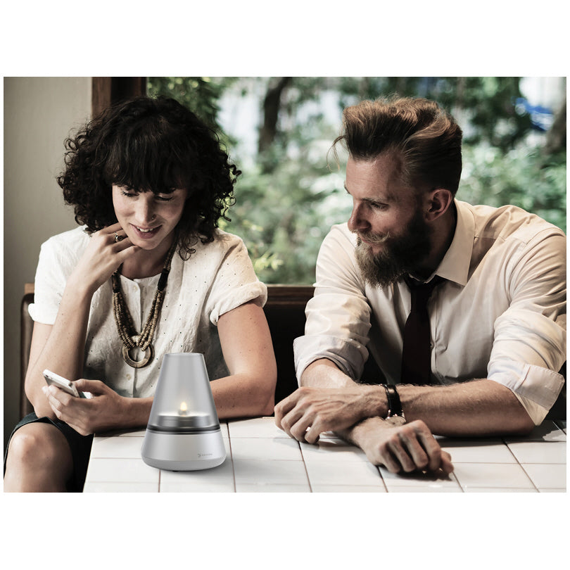Nordic Light Pro "3 in 1", Altoparlante Bose Bluetooth 4,2, lampada ad olio di design e portalumino cm Ø14x17,5