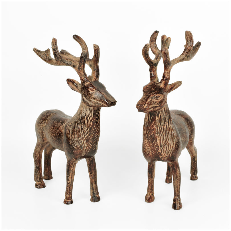Cervo in piedi, confezione 2 pezzi cm 22X8X29