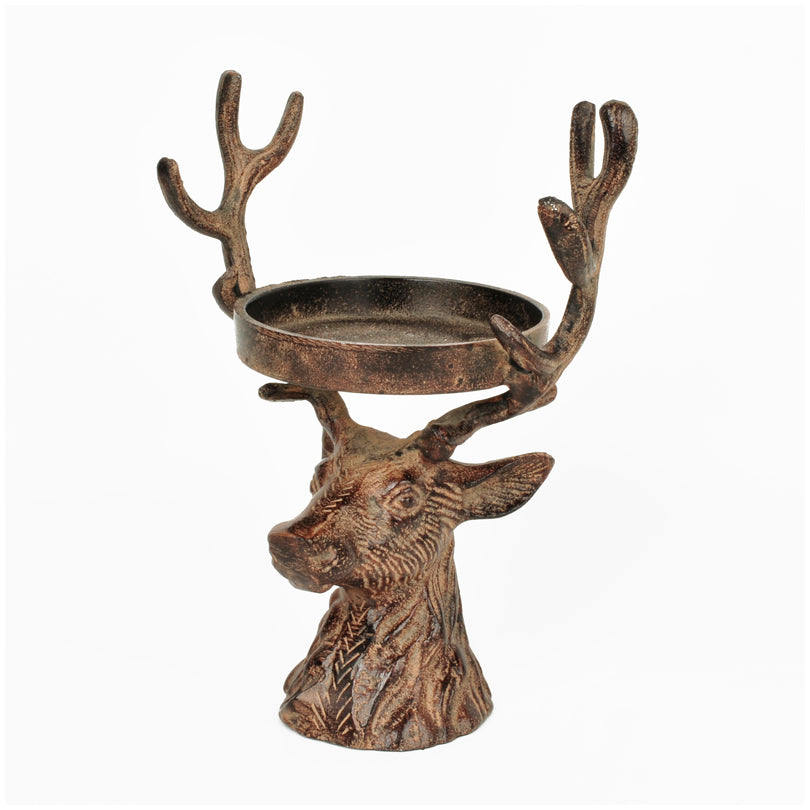 Portacandela "Testa di Capriolo" per 1 candela cilindrica cm 22x13x26,5