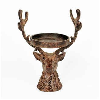 Portacandela "Testa di Capriolo" per 1 candela cilindrica cm 22x13x26,5