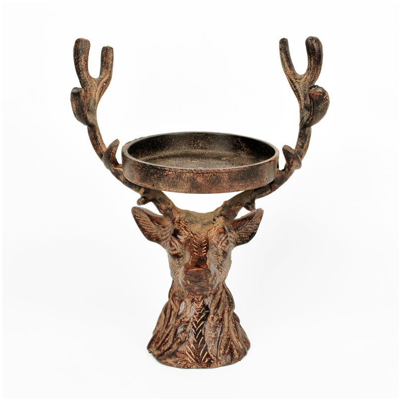 Portacandela "Testa di Capriolo" per 1 candela cilindrica cm 22x13x26,5