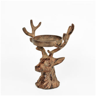 Portacandela "Testa di Cervo" per 1 candela cilindrica cm 18x11x19,5