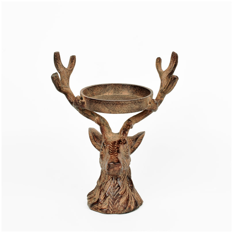 Portacandela "Testa di Cervo" per 1 candela cilindrica cm 18x11x19,5