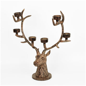Candeliere "Testa di Cervo" per 6 lumini o candele cm 45x14x47