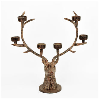 Candeliere "Testa di Cervo" per 6 lumini o candele cm 45x14x47