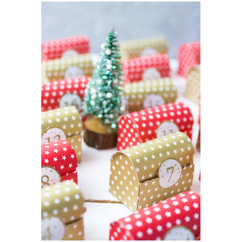 Calendario dell'avvento Baule, 48 pezzi cm  7x4,5x5,5