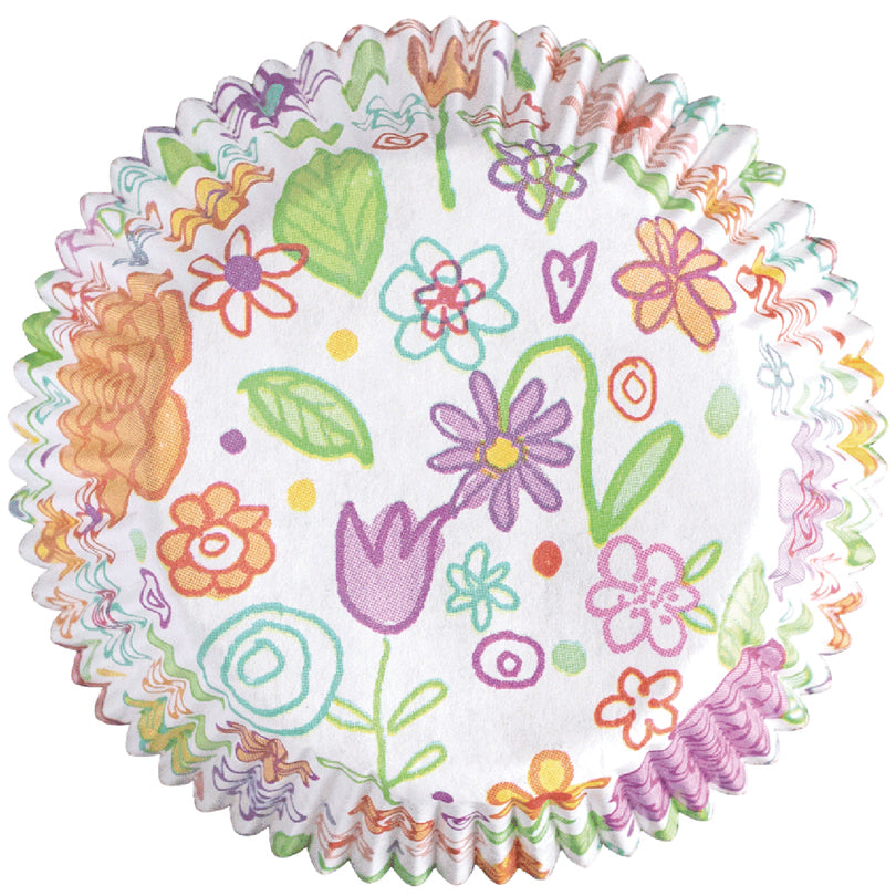 Pirottini Muffin/Cupcake "Prato fiorito", confezione 60 pezzi cm Ø5x2,5