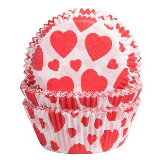 Pirottini Muffin/Cupcake "Cuori", confezione 60 pezzi cm Ø5x2,5