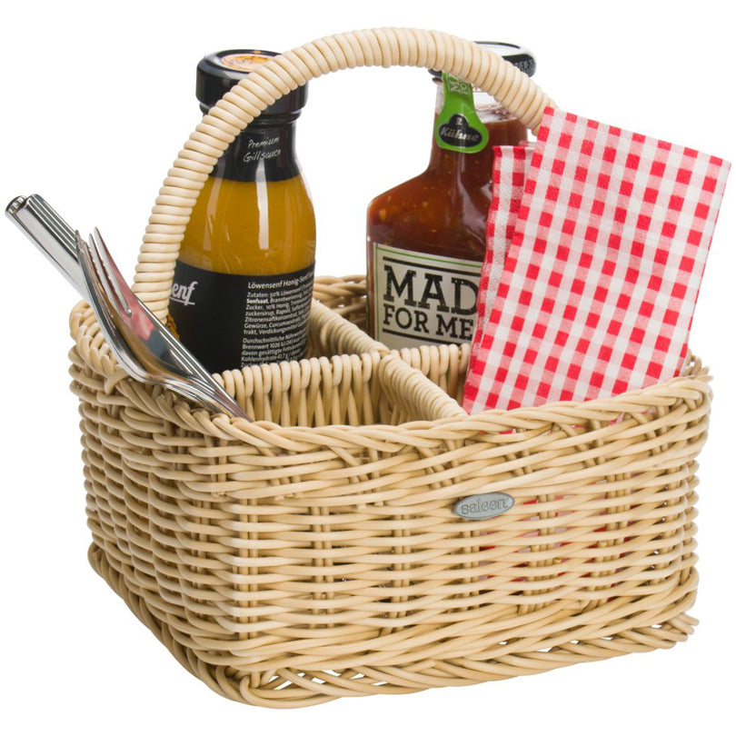 Cesto con 4 scompratimenti cm 19x19x22