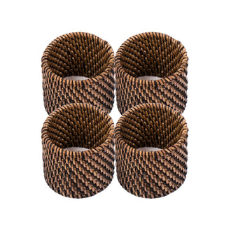 Anello portatovagliolo "Rattan", confezione 4 pezzi cm Ø5x5