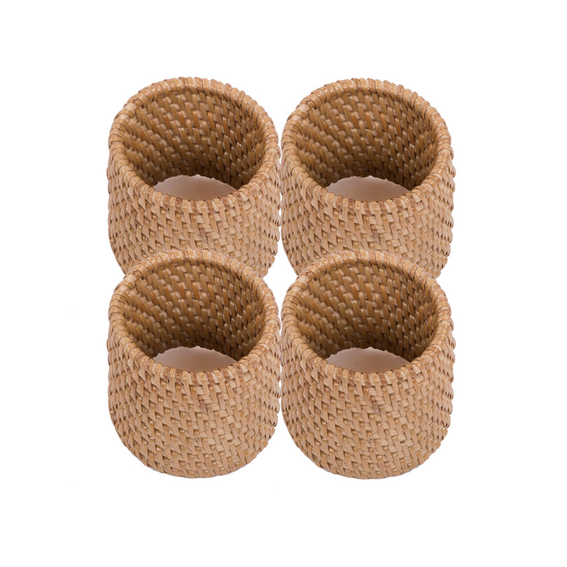 Anello portatovagliolo "Rattan", confezione 4 pezzi cm Ø5x5