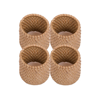 Anello portatovagliolo "Rattan", confezione 4 pezzi cm Ø5x5