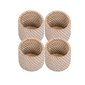 Anello portatovagliolo "Rattan", confezione 4 pezzi cm Ø5x5