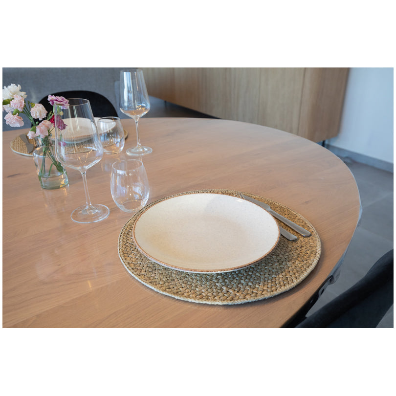 Tovaglietta all'americana tonda intrecciata "Untun" cm Ø38