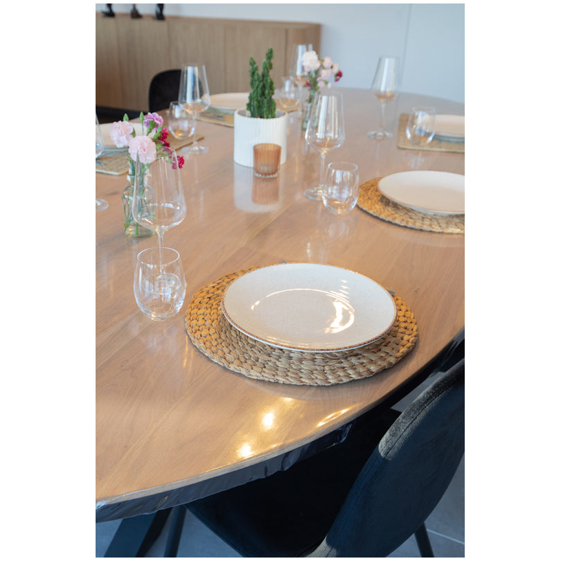 Tovaglietta all'americana tonda intrecciata "Kamar" cm Ø38