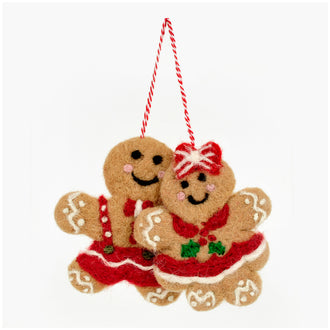 Addobbo Uomo panpepato e Donna panpepato da appendere, confezione assortita da 2 pezzi cm 8,5x9