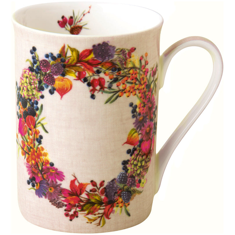 Mug Autumn Wreath linen ml 375/cm Ø8x10,5