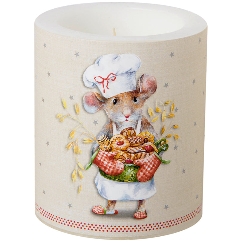 Lume tondo Anna Baked cream red cm Ø9x10,5