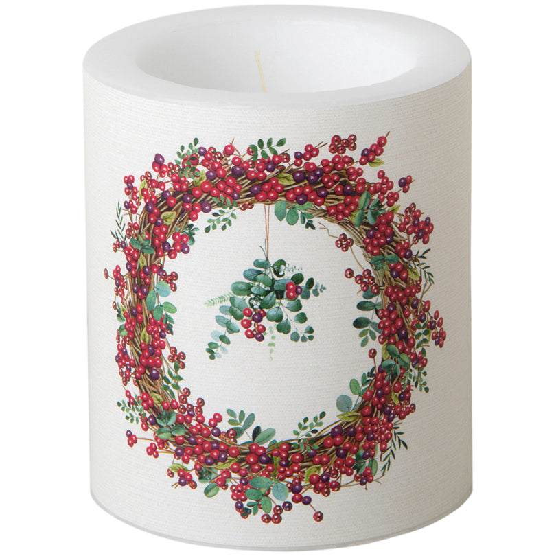 Lume tondo Berry Wreath cream cm Ø9x10,5
