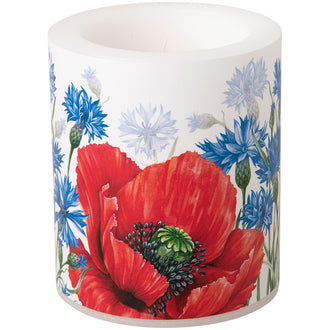Lume tondo Poppy and Cornflowers cream cm Ø9x10,5