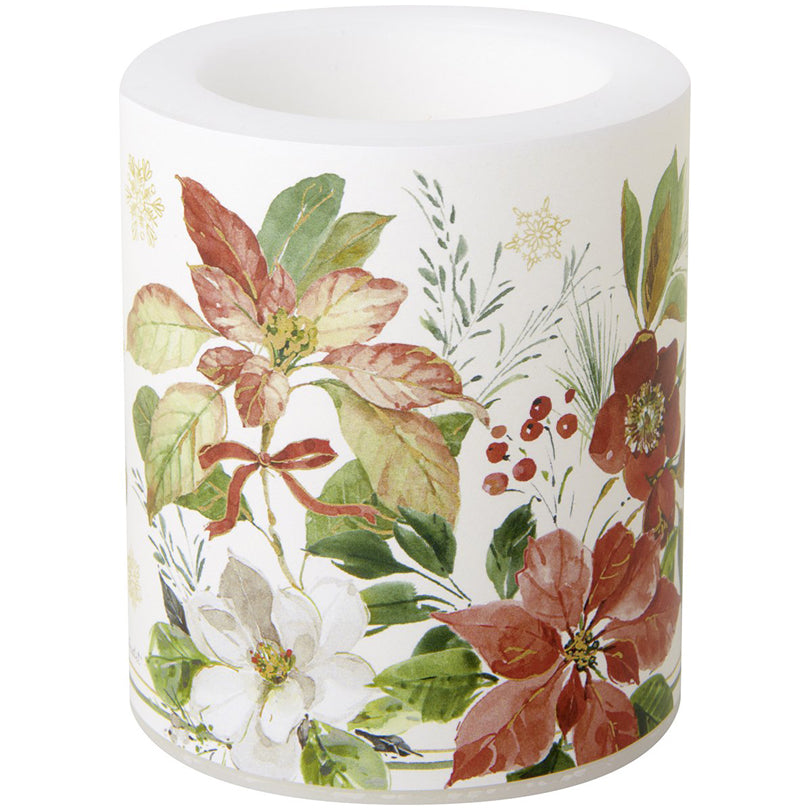 Lume tondo Poinsettia Bouquet cream cm Ø9x10,5