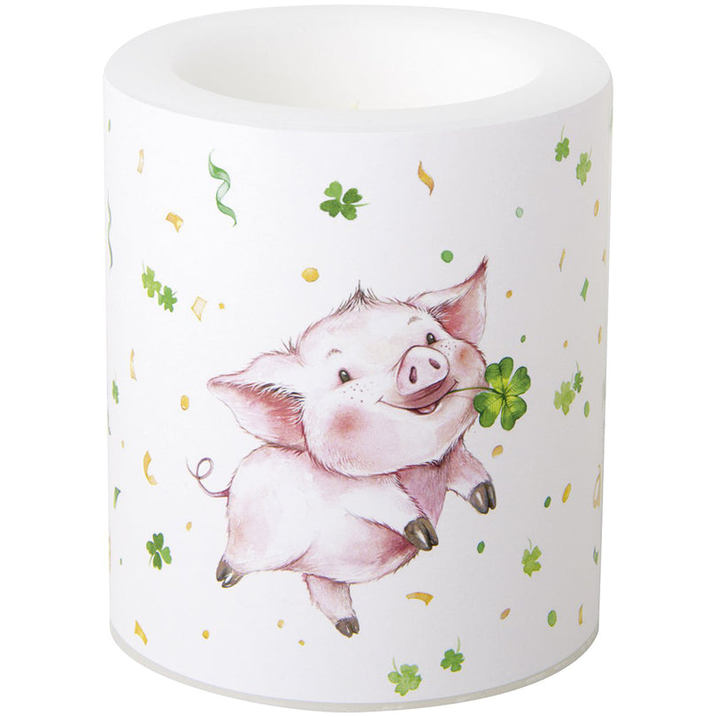 Lume tondo Lucky Pig cream cm Ø9x10,5
