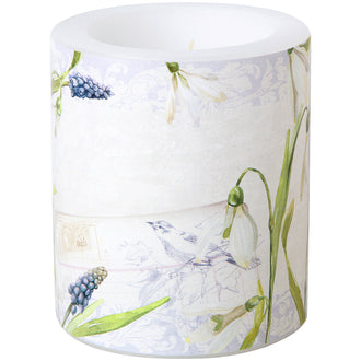 Lume tondo Little Snowdrops linen cm Ø9x10,5