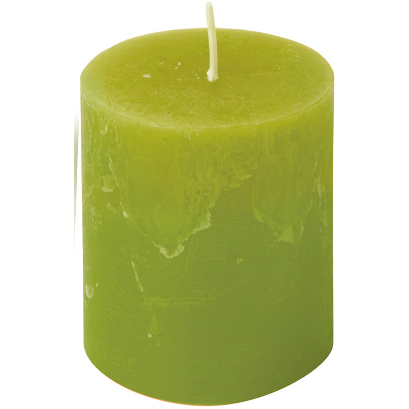 Candela cilindrica lime cm Ø7x8