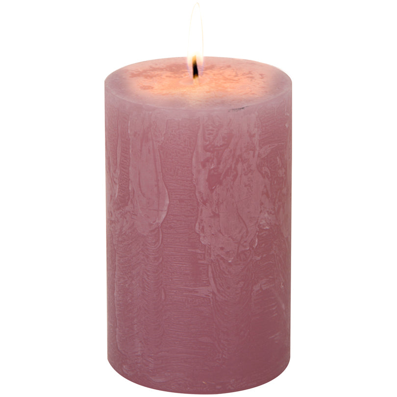 Candela cilindrica old rose cm Ø7x11