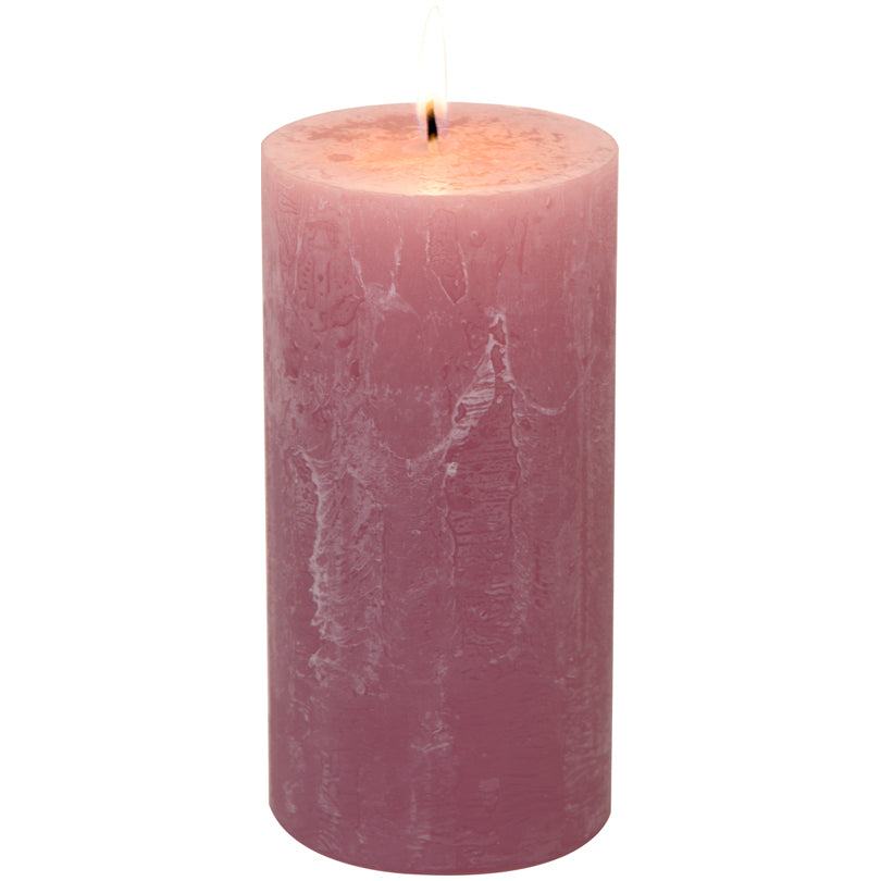 Candela cilindrica old rose cm Ø7x14