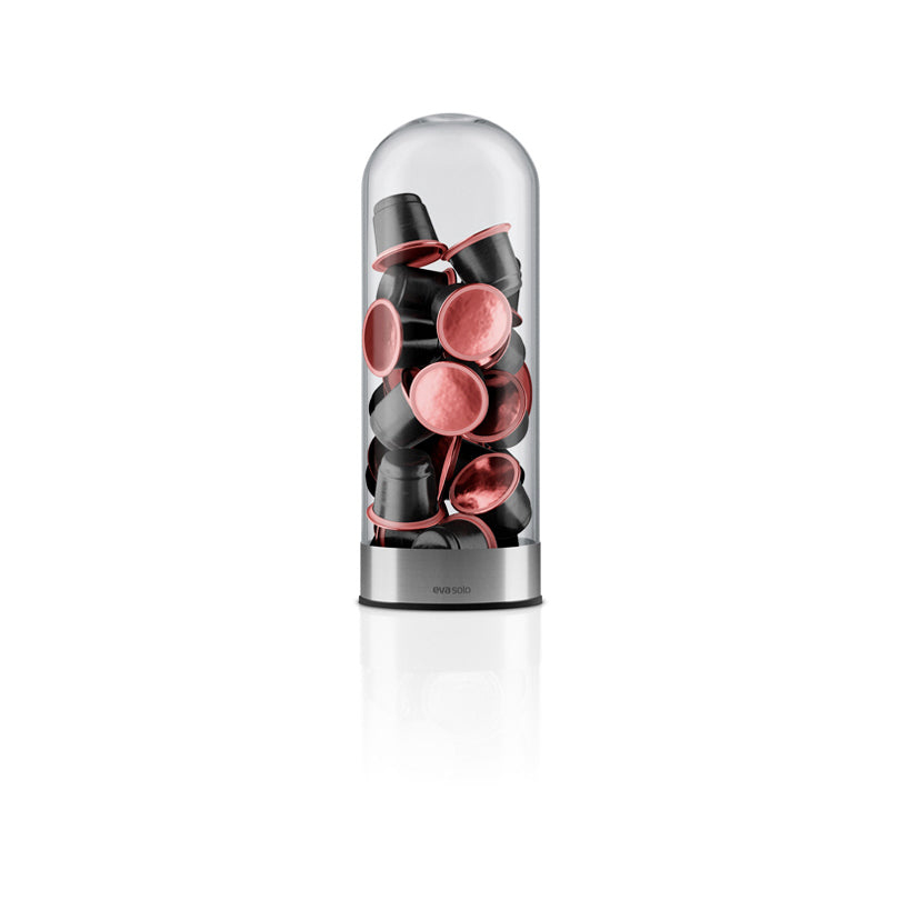 DISPENSER CAPSULE CAFFE' VETRO/SIL. CM 8X21,9 CM 8X21,9