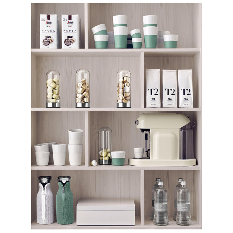 DISPENSER CAPSULE CAFFE' VETRO/SIL. CM 8X21,9 CM 8X21,9