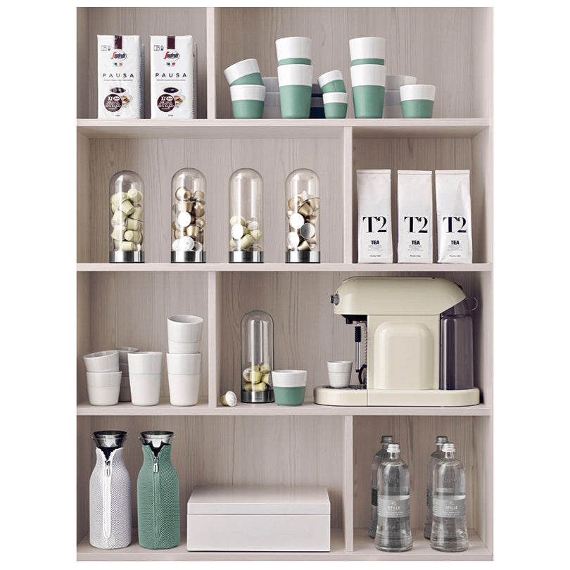 DISPENSER CAPSULE CAFFE' VETRO/SIL. CM 8X21,9 CM 8X21,9