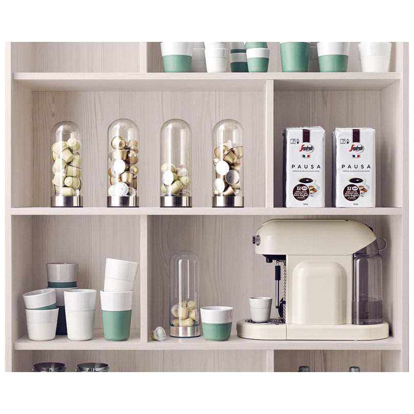 DISPENSER CAPSULE CAFFE' VETRO/SIL. CM 8X21,9 CM 8X21,9