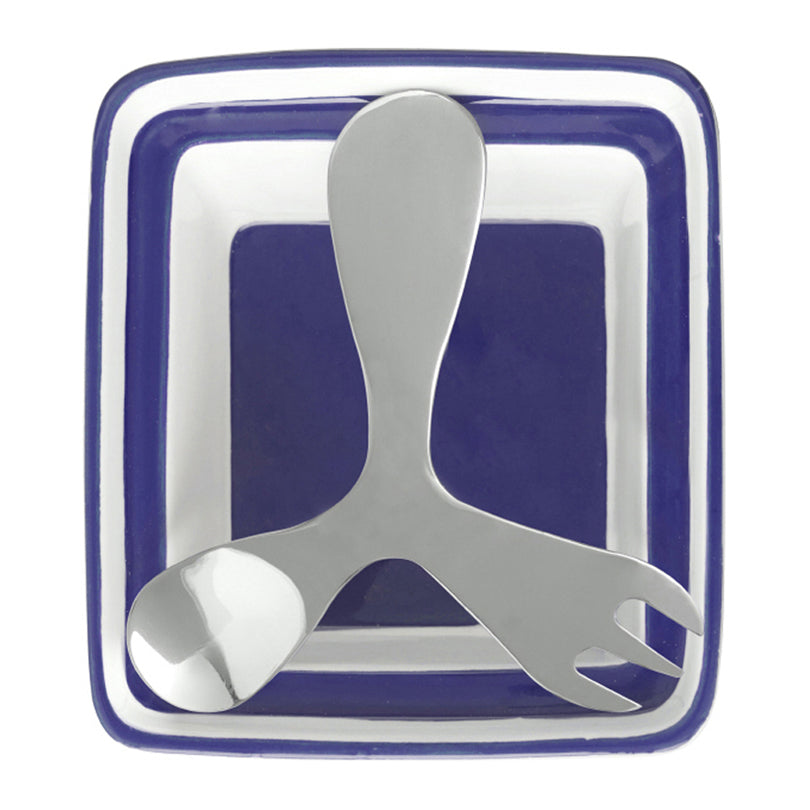 Ciotola con posate BLU GRES/INOX