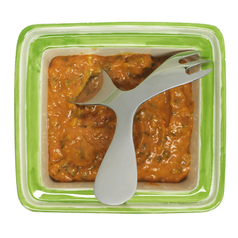 Ciotola con posate COMB.VERDE GRES/INOX