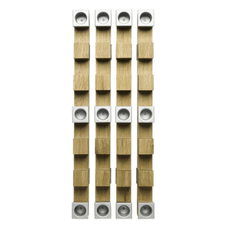 Portacandele INOX/QUERCIA CM40X40X4,5