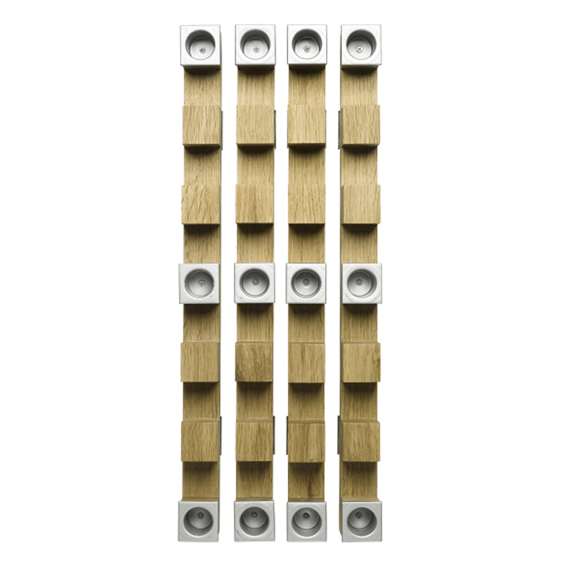 Portacandele INOX/QUERCIA CM40X40X4,5