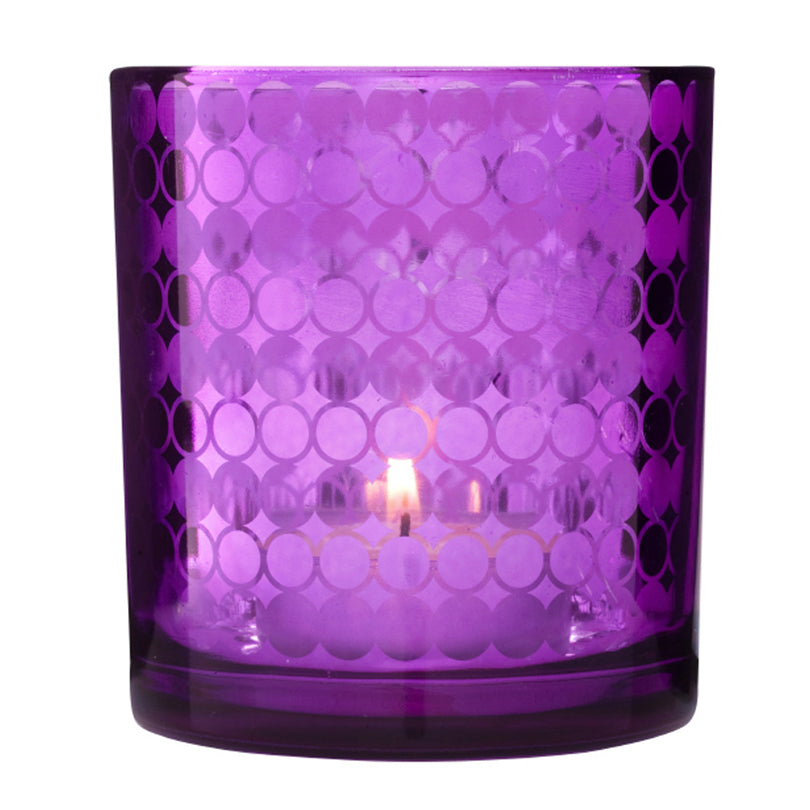 Portacandele 3PZ.MIRROR VIOLA CM7X8