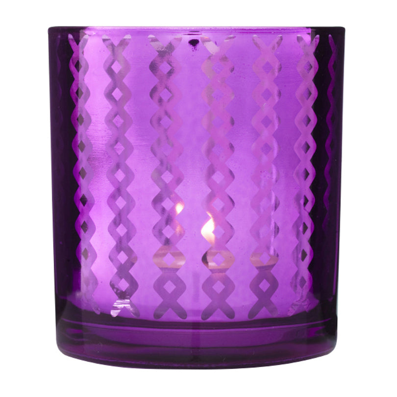 Portacandele 3PZ.MIRROR VIOLA CM7X8