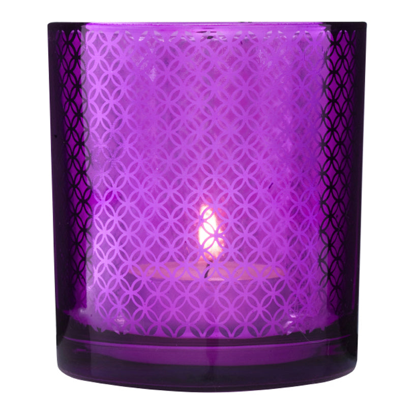 Portacandele 3PZ.MIRROR VIOLA CM7X8