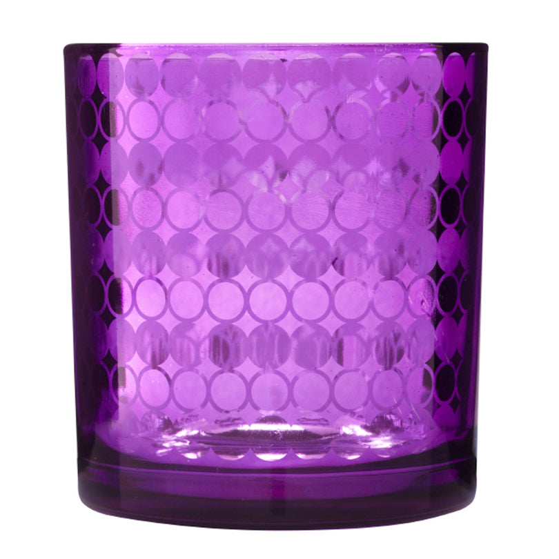 Portacandele 3PZ.MIRROR VIOLA CM7X8