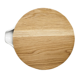 Ciotola con coperchio/SOTTOPENTOLA FIX "GRES/QUERCIA; CM 22X10,5"