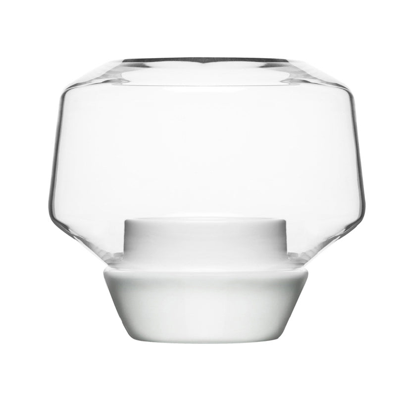 Portacandele BCO/CHIARO VETRO/GRES CM 10X9