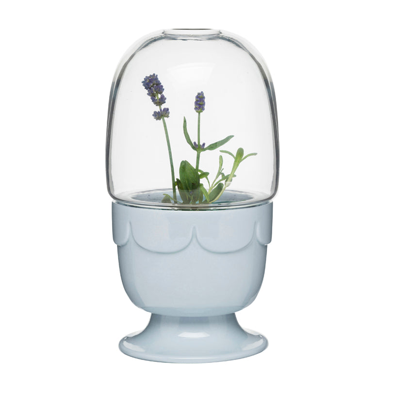 Vaso con cupola  BLU GRES/VETRO CM 11X22,5 CM 11X22,5
