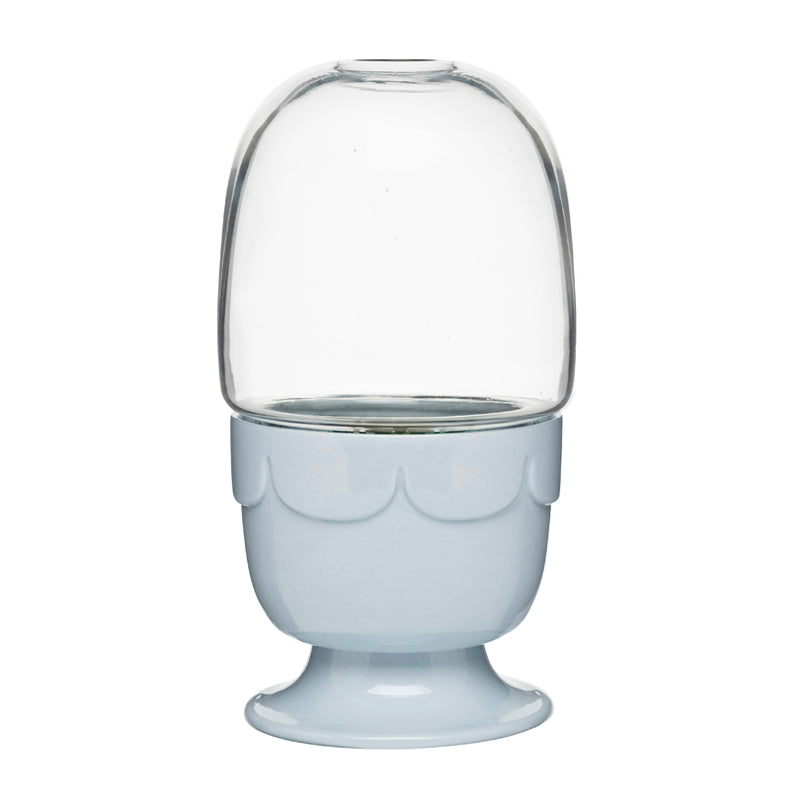 Vaso con cupola  BLU GRES/VETRO CM 11X22,5 CM 11X22,5
