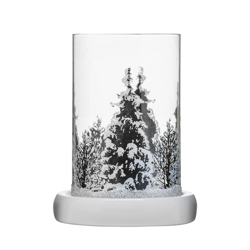 Portacandele tondo "Winter" cm 10x20
