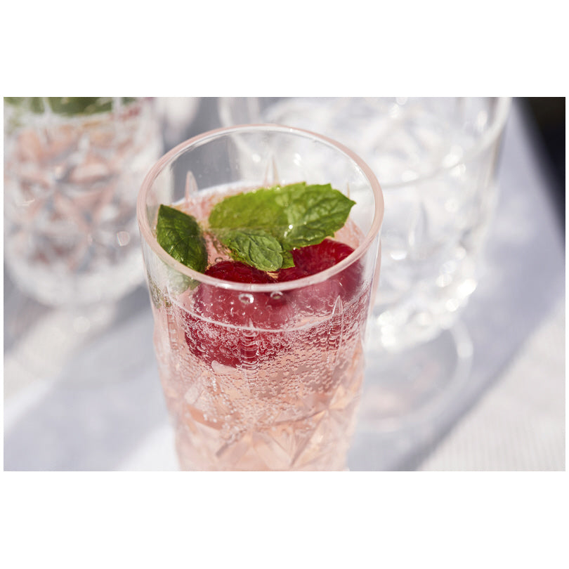 Bicchiere flute con rilievo "Picnic", confezione 4 pezzi cl 20/cm Ø6x14